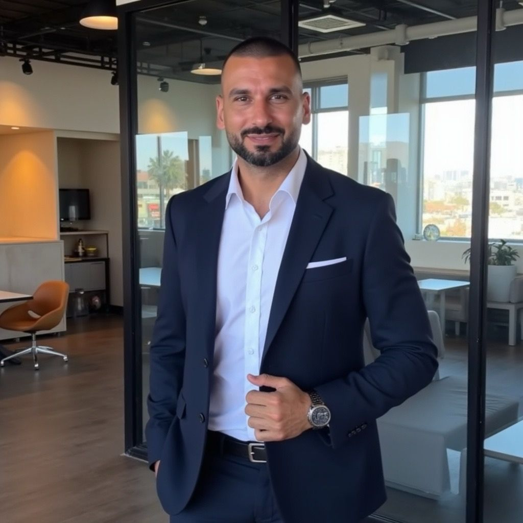 Öczkan Tanis, Gründer von Hello Malta, im modernen Büro – Experte für Auswanderung und Neustart auf Malta.